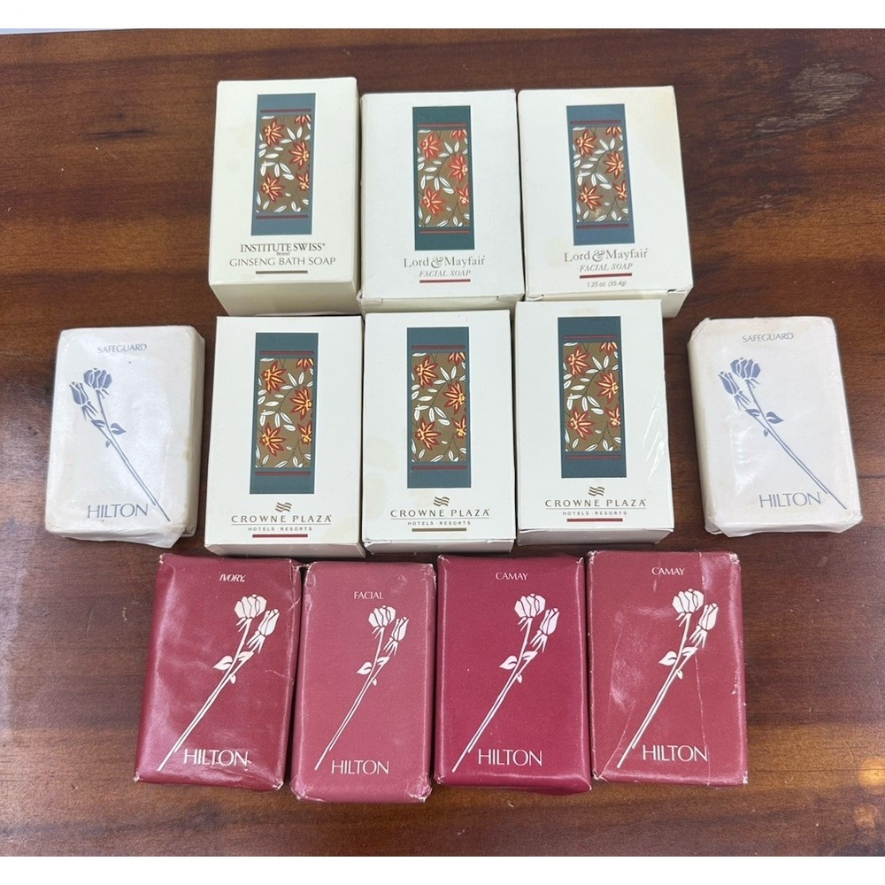 Vintage Hotel Soaps Institute Swiss Crowne Plaza Hilton Lot Of 12 Ginseng‎